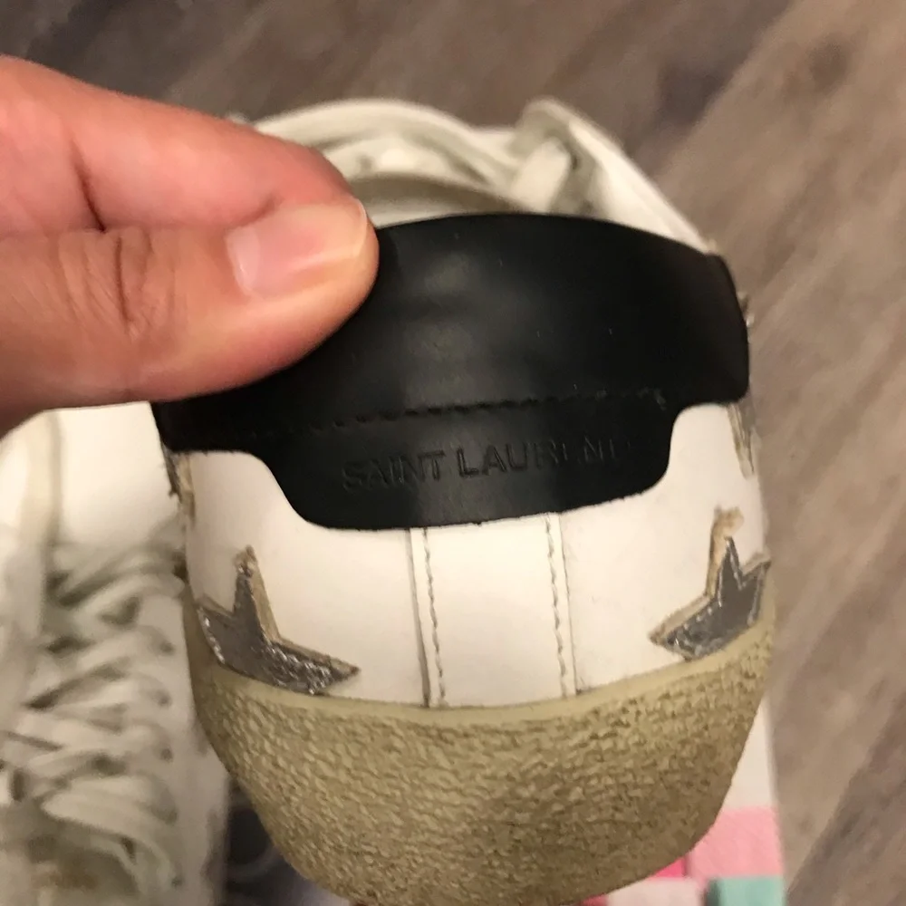 YSL Saint Laurent Stars Leather Sneakers - Picture 9 of 12